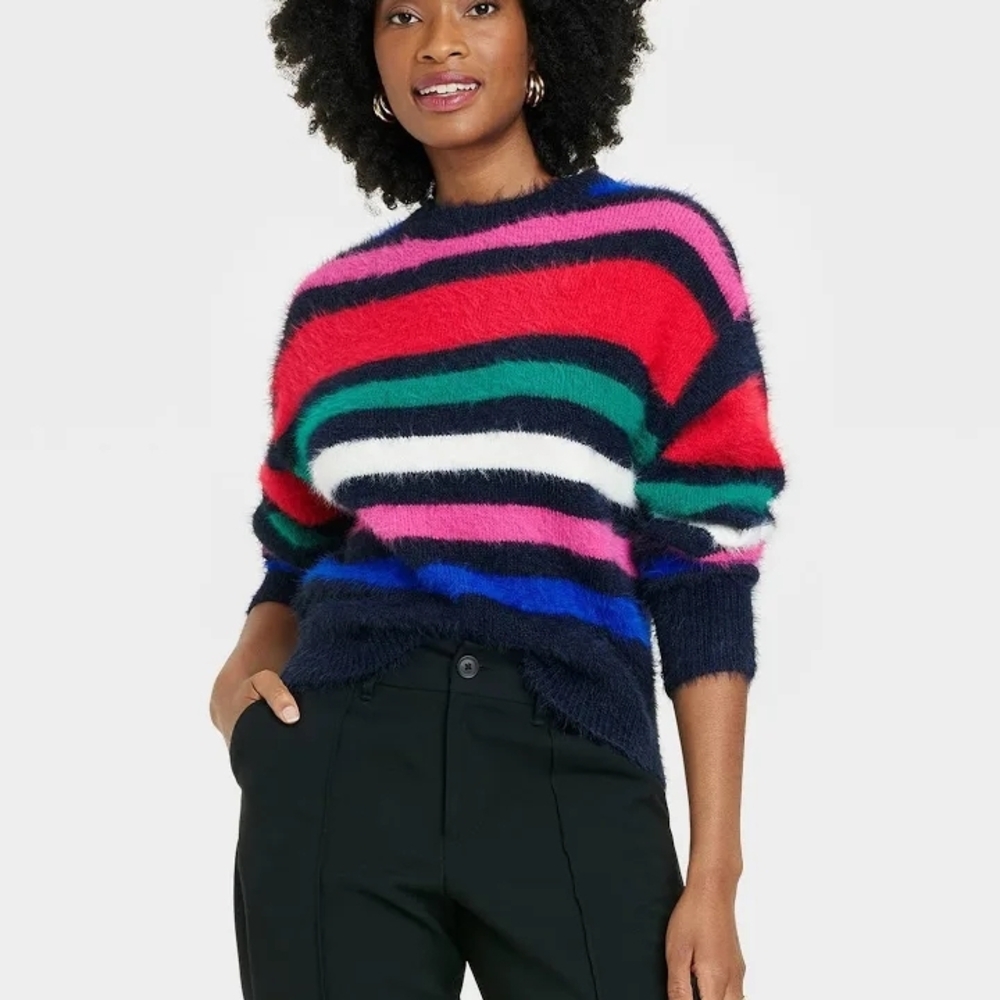 a new day Multicolor Striped Sweater